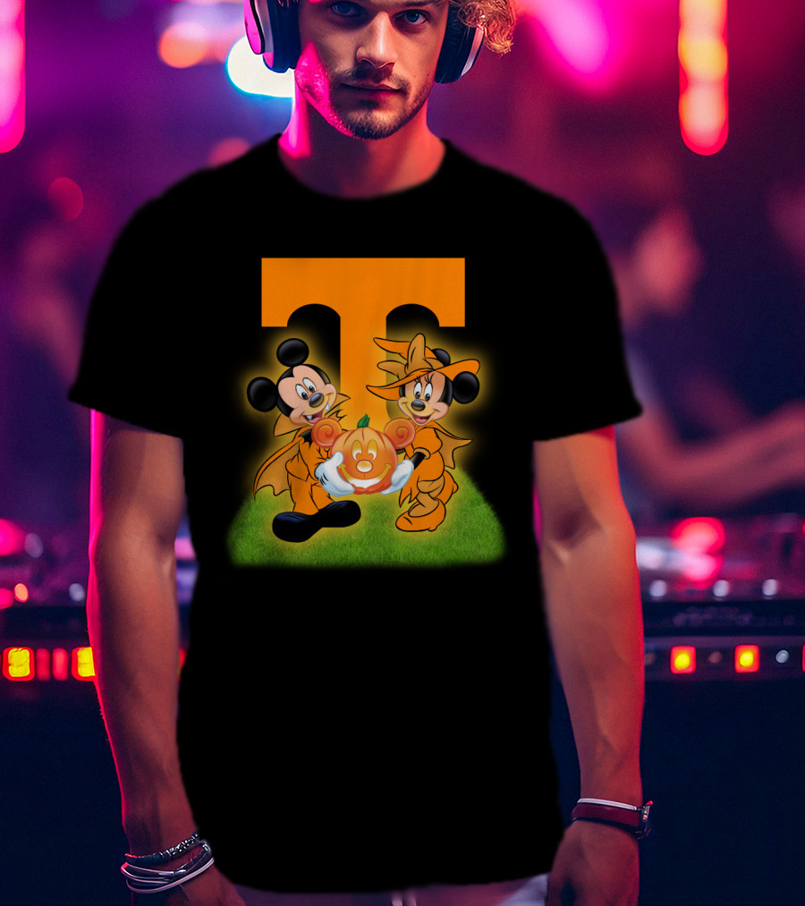 Tennessee Volunteers Halloween Mickey And Minnie Football T-Shirt