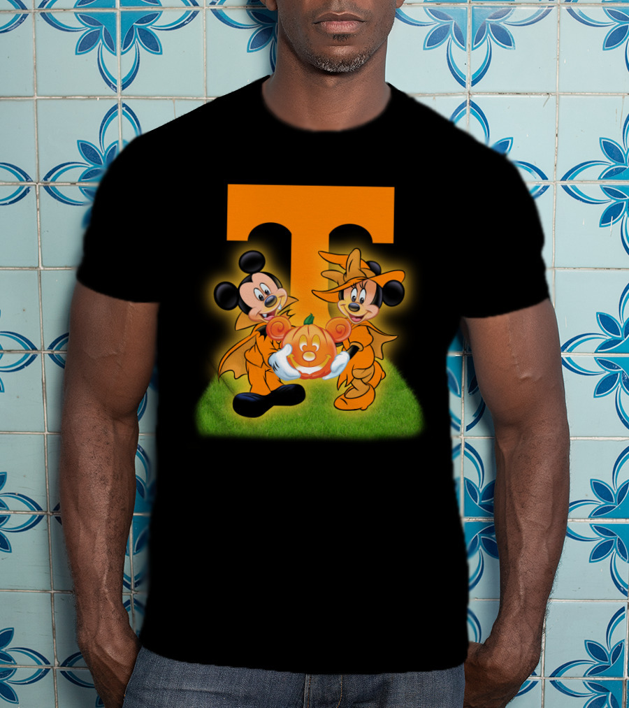 Tennessee Volunteers Halloween Mickey And Minnie Football T-Shirt