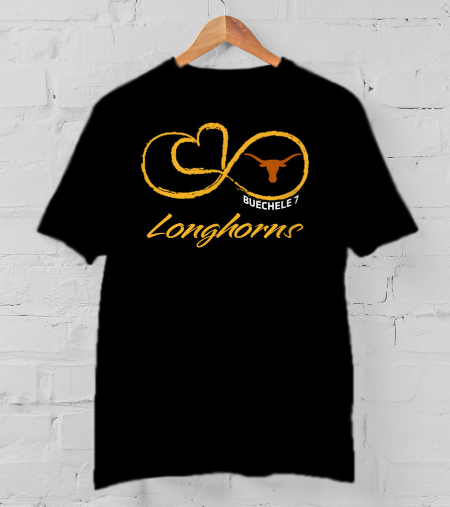 Texas Longhorns Football Buechele 7 Infinity Longhorns T-Shirt
