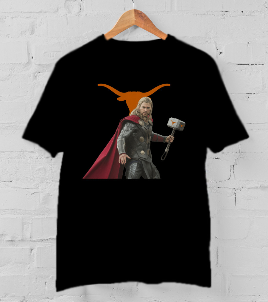 Texas Longhorns Football Thor Hammer Crossover T-Shirt