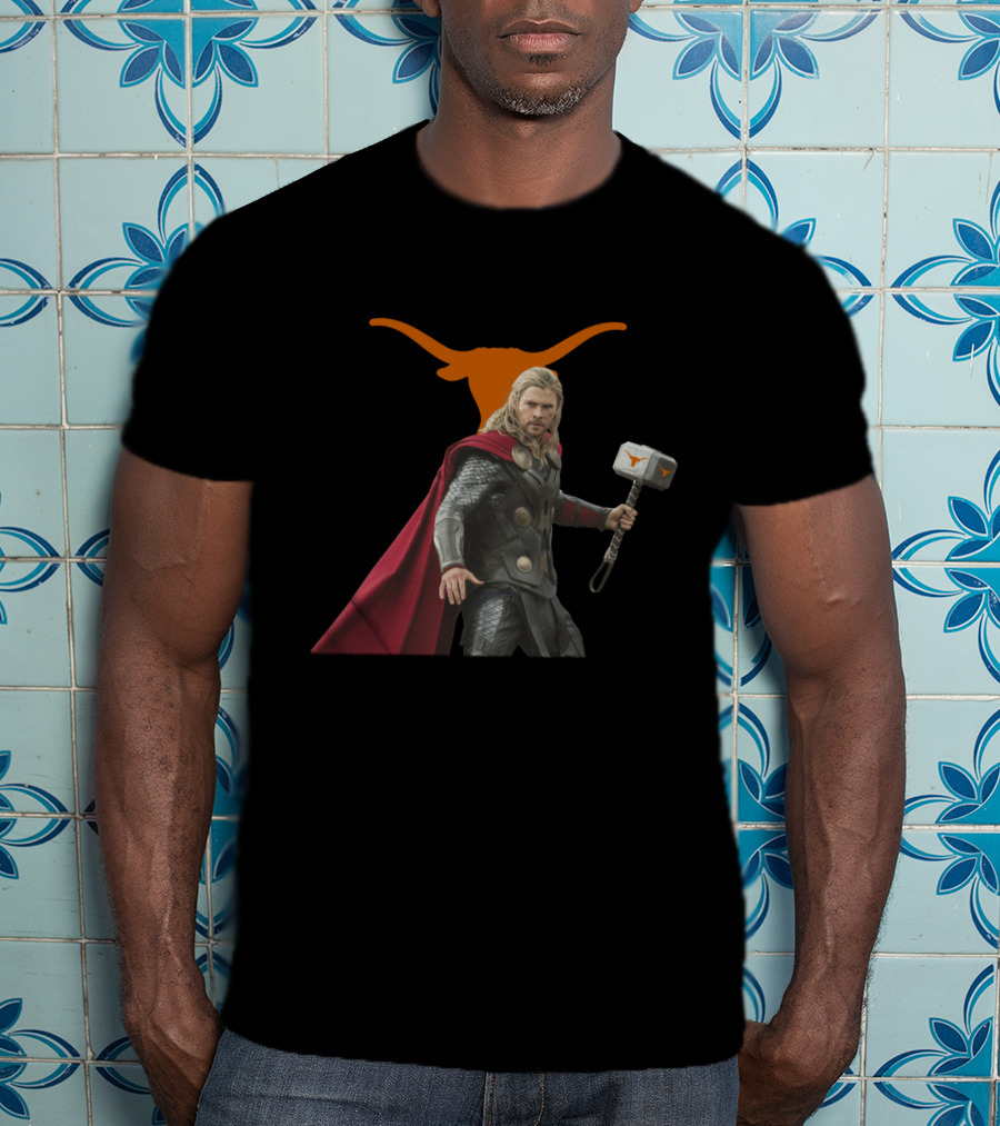 Texas Longhorns Football Thor Hammer Crossover T-Shirt