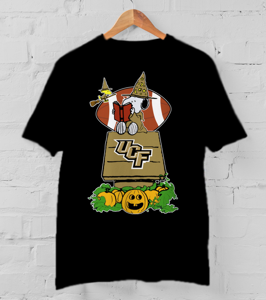 Halloween Snoopy Witch Ucf Football Pumpkins T-Shirt