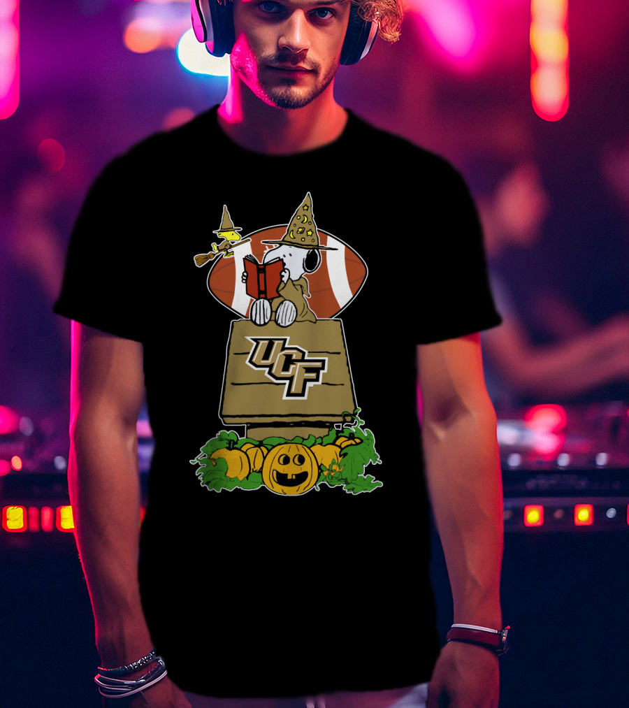 Halloween Snoopy Witch Ucf Football Pumpkins T-Shirt