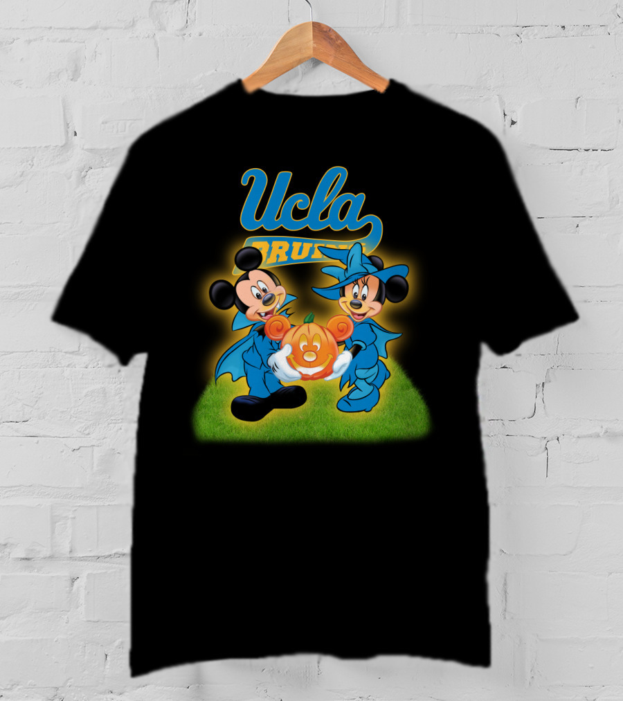 UCLA Bruins Halloween Featuring Mickey And Minnie With Pumpkin T-Shirt