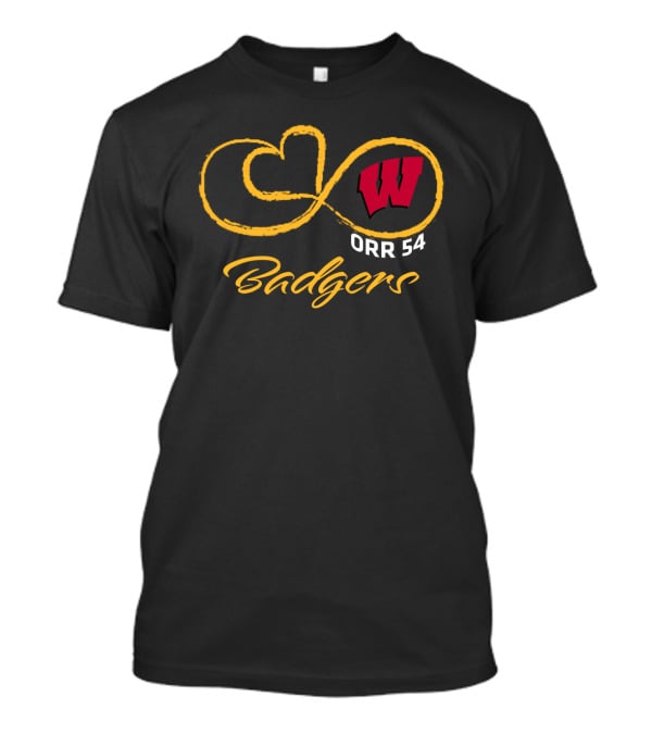 Wisconsin Badgers Orr 54 Football Infinity Symbol T-Shirt