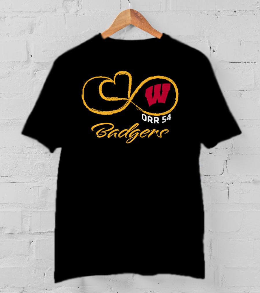 Wisconsin Badgers Orr 54 Football Infinity Symbol T-Shirt