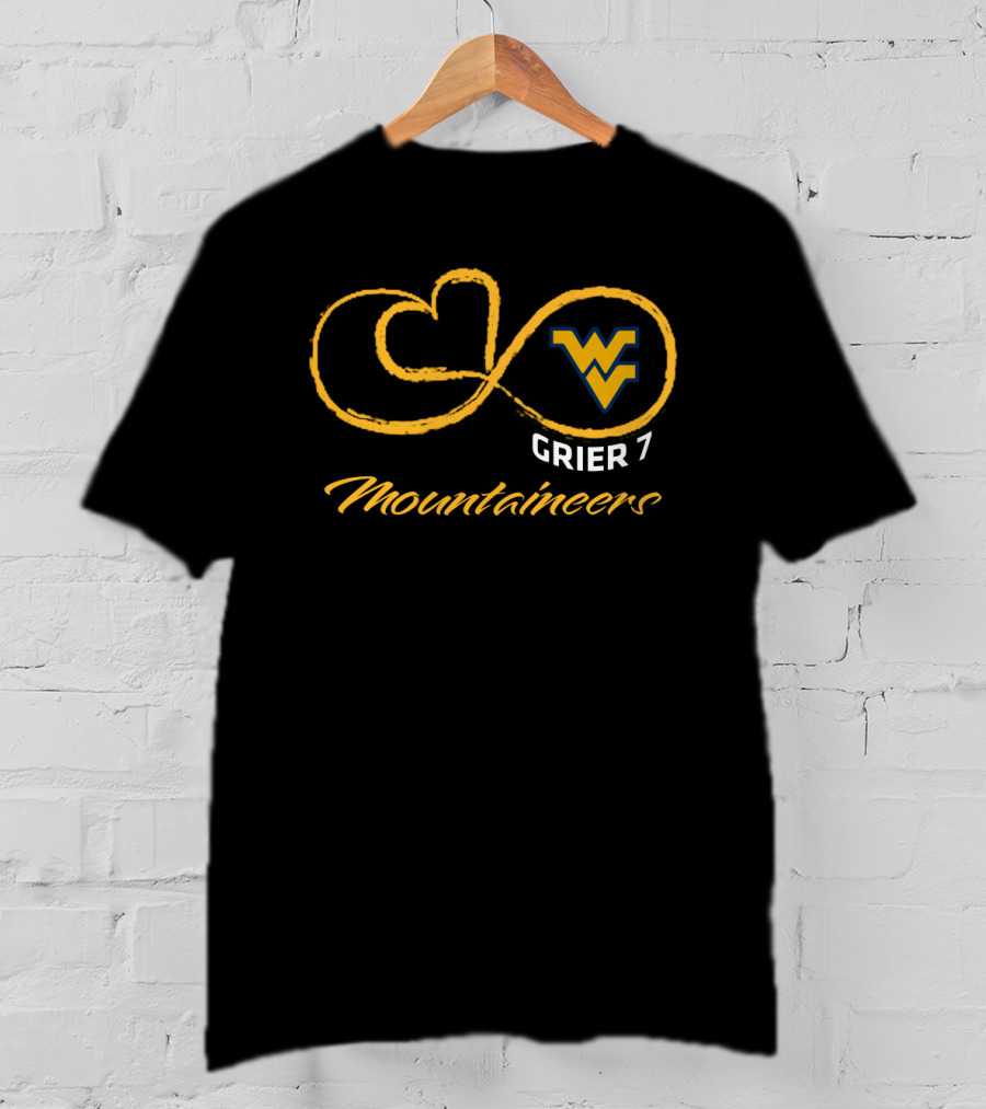 Wvu Mountaineers Grier 7 Football Infinity Love T-Shirt