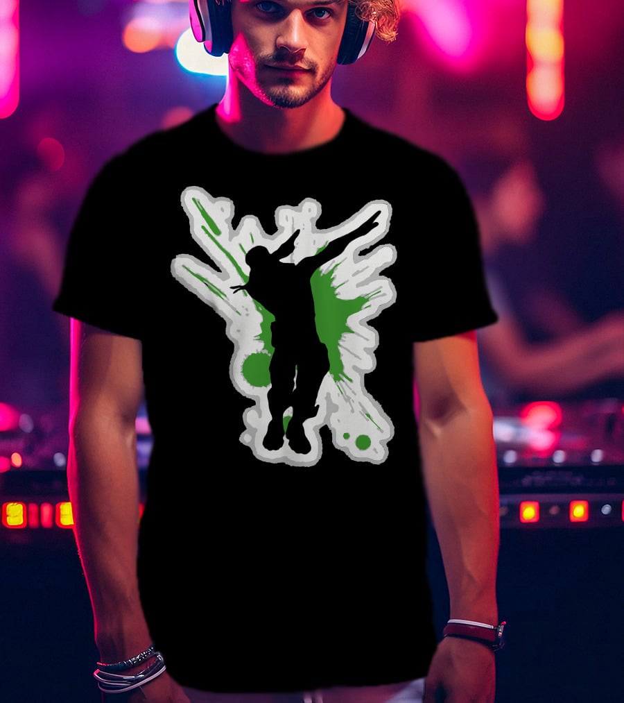 Dane Dab Silhouette Green Splatter T-Shirt