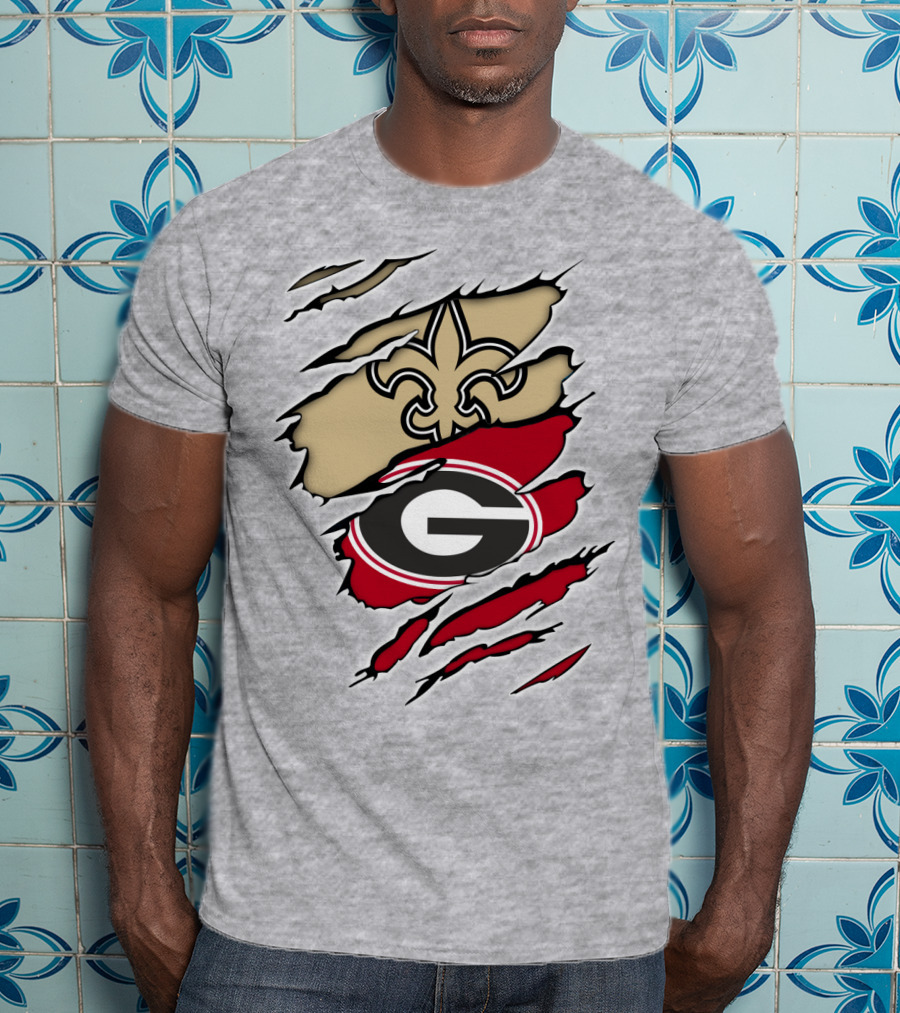 New Orleans Saints Georgia Bulldogs T-Shirt