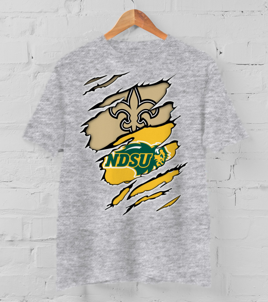 NDSU Bison Fleur-de-Lis Saints Logo Marquee T-Shirt
