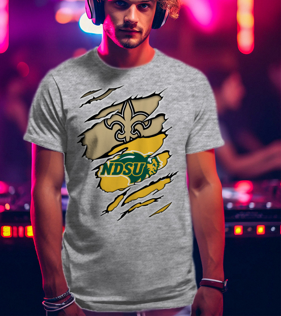 NDSU Bison Fleur-de-Lis Saints Logo Marquee T-Shirt