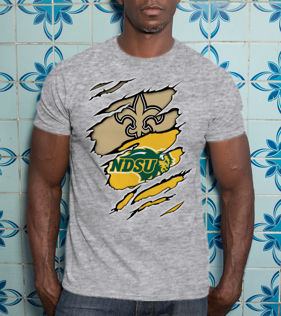 NDSU Bison Fleur-de-Lis Saints Logo Marquee T-Shirt