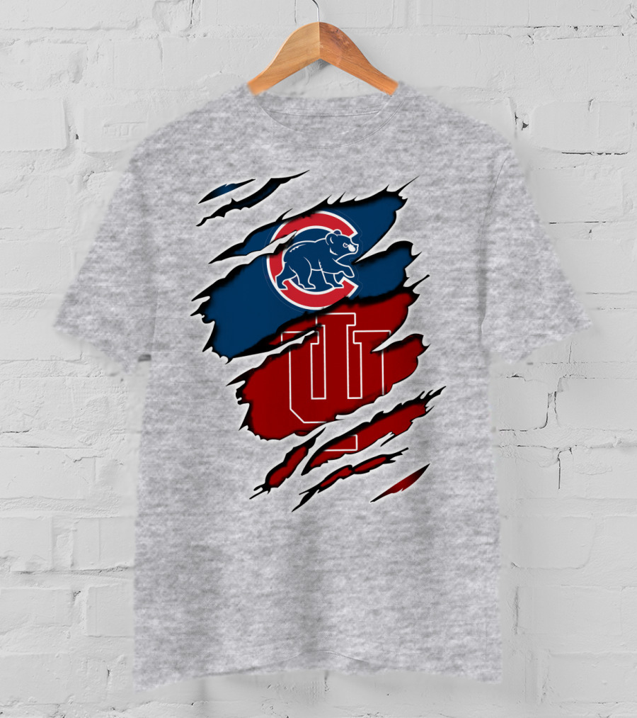 Cubs Indiana Hoosiers Scratch Logo Combo T-Shirt