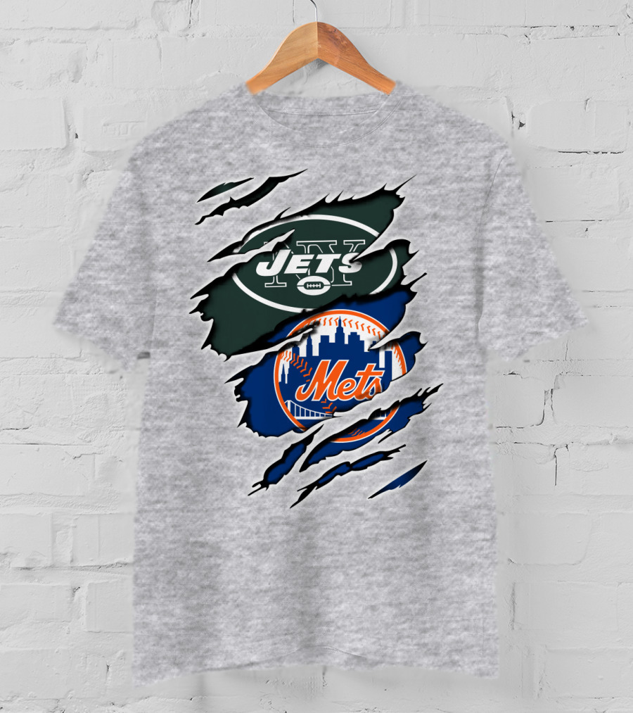 Jets Mets NFL MLB Sports Fan Combo T-Shirt