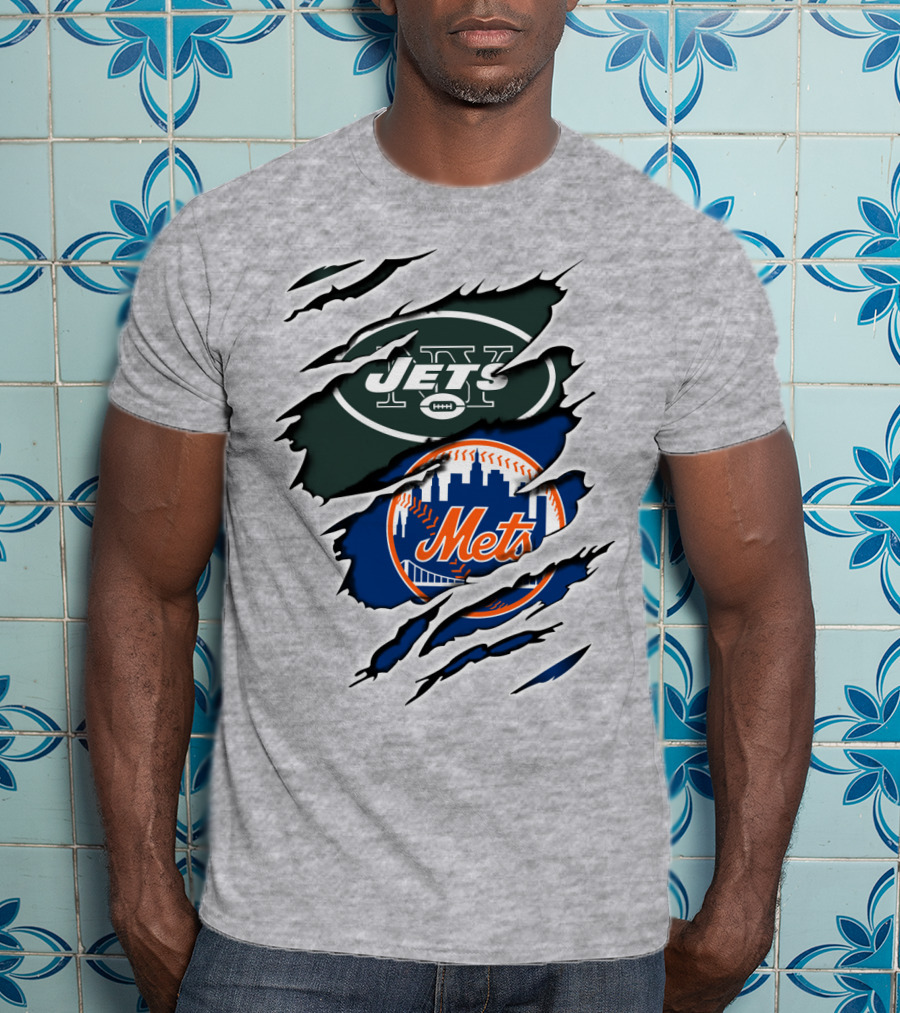 Jets Mets NFL MLB Sports Fan Combo T-Shirt