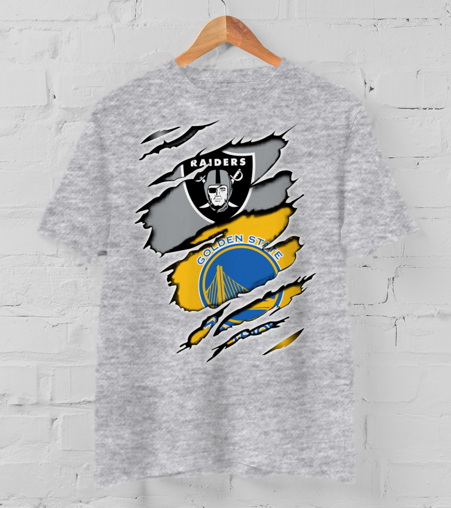 Raiders Golden State Warriors Logo Mashup T-Shirt