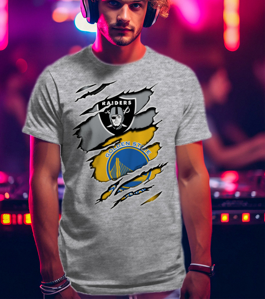 Raiders Golden State Warriors Logo Mashup T-Shirt