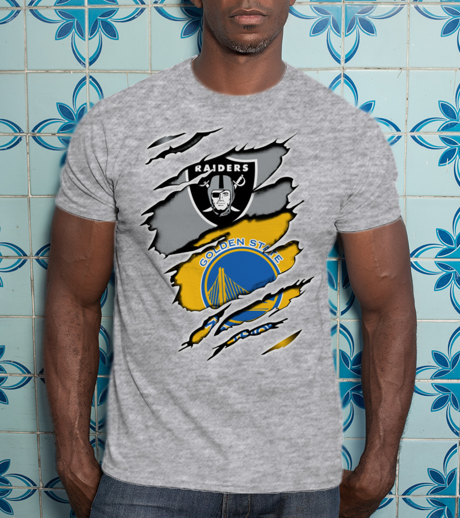 Raiders Golden State Warriors Logo Mashup T-Shirt