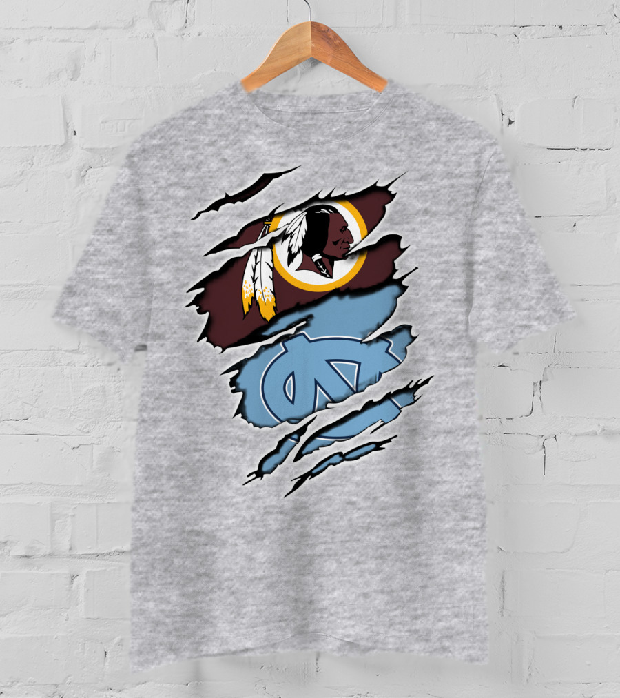 Redskins Tar Heels Logo Mashup T-Shirt