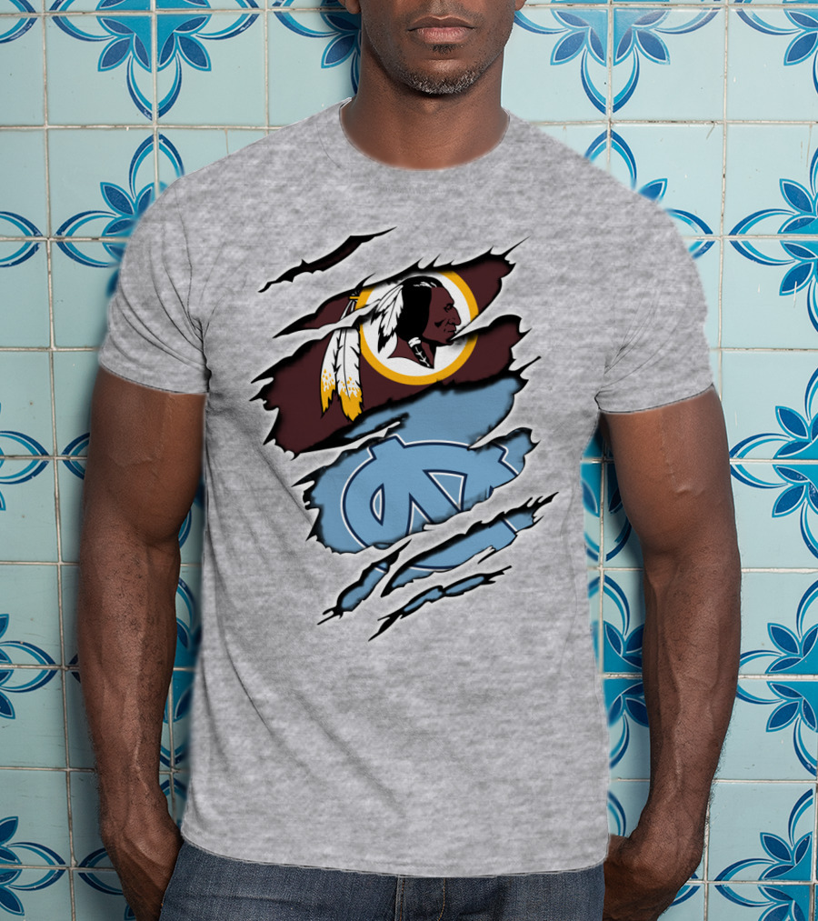 Redskins Tar Heels Logo Mashup T-Shirt