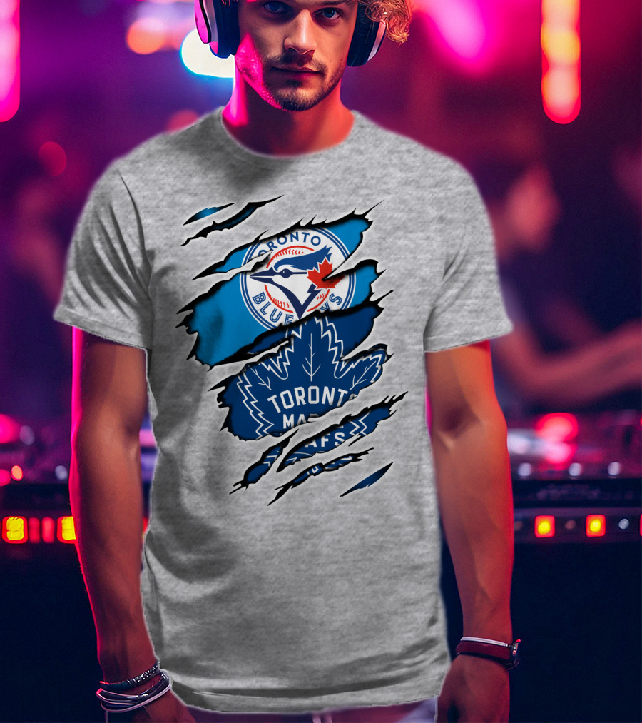 Toronto Blue Jays Maple Leafs Dual Logo Overlap T-Shirt