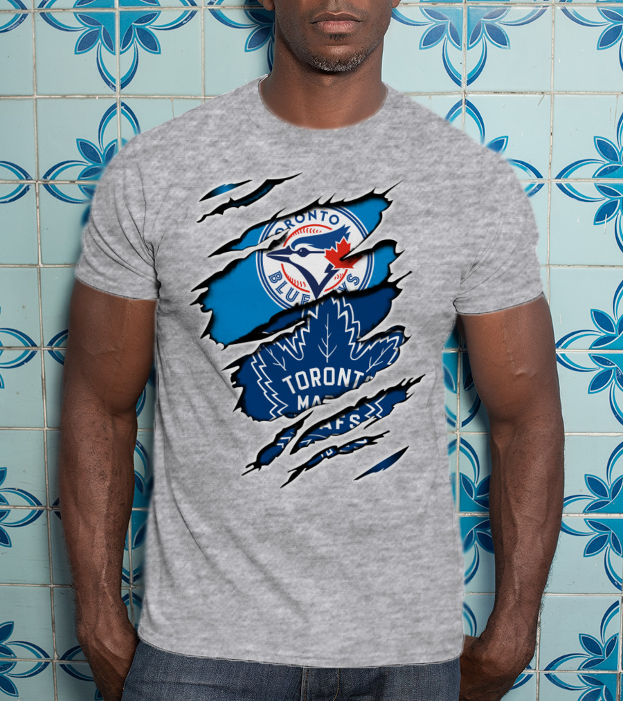 Toronto Blue Jays Maple Leafs Dual Logo Overlap T-Shirt
