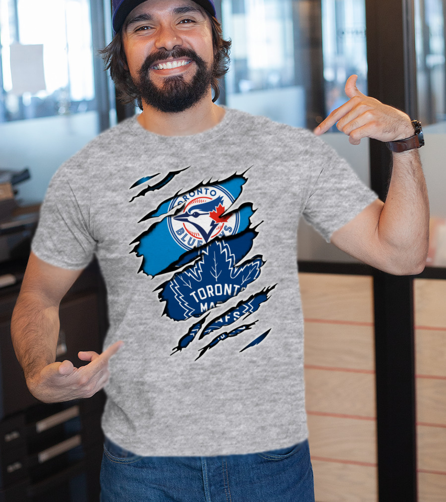 Toronto Blue Jays Maple Leafs Dual Logo Overlap T-Shirt