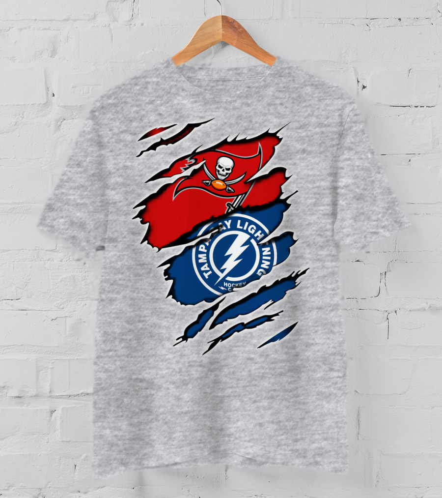Tampa Bay Buccaneers Lightning Crossover Fan T-Shirt