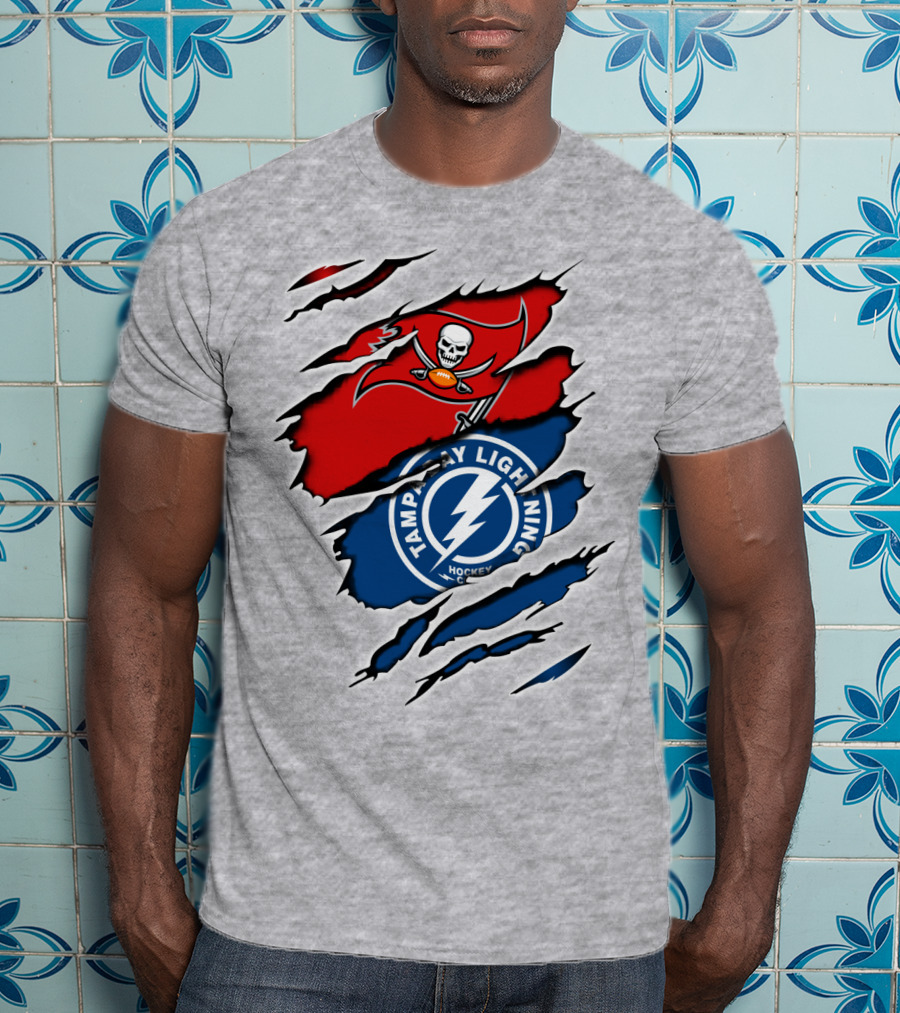 Tampa Bay Buccaneers Lightning Crossover Fan T-Shirt