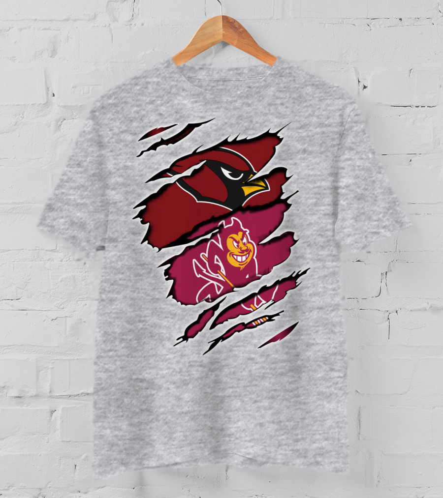 Arizona Cardinals Sun Devils Ripped T-Shirt