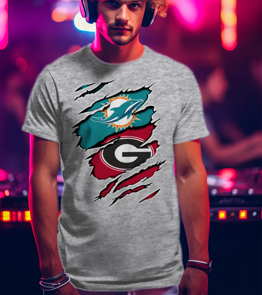 Miami Dolphins Georgia Bulldogs Dual T-Shirt