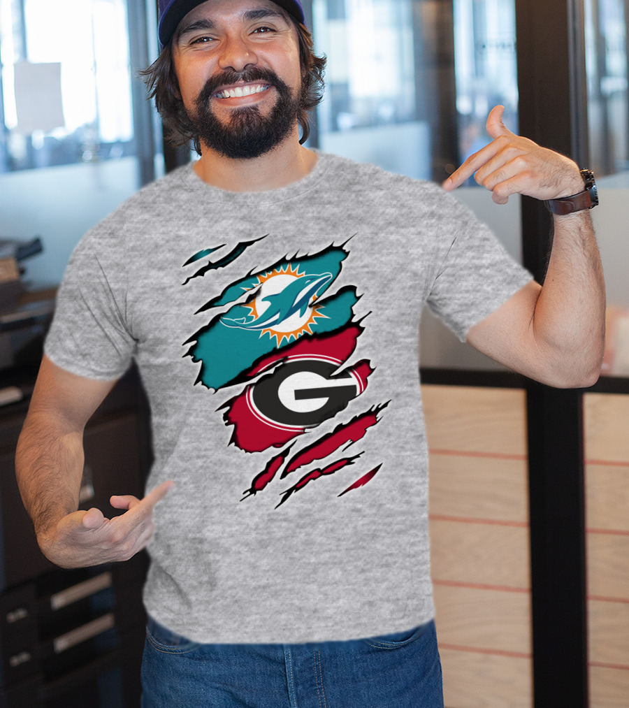 Miami Dolphins Georgia Bulldogs Dual T-Shirt