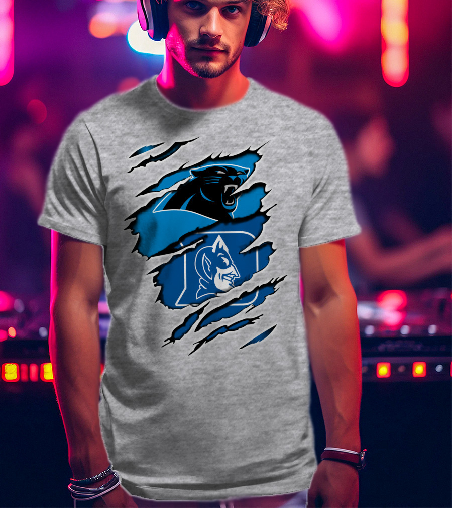 Panthers Duke Blue Devils Claw Marks Fusion T-Shirt