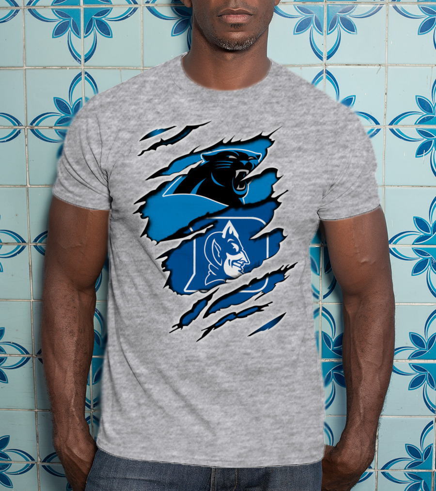 Panthers Duke Blue Devils Claw Marks Fusion T-Shirt