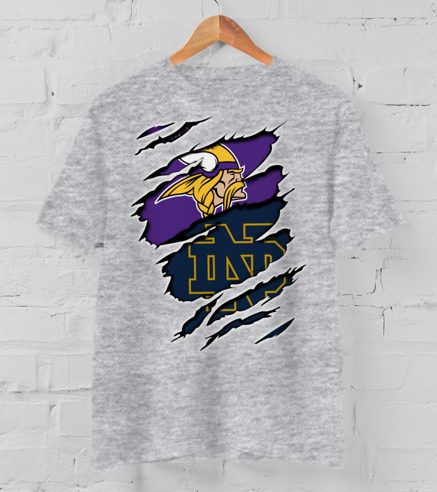 Vikings Notredame Nd Logo Collaboration Vikings_Unleashed T-Shirt