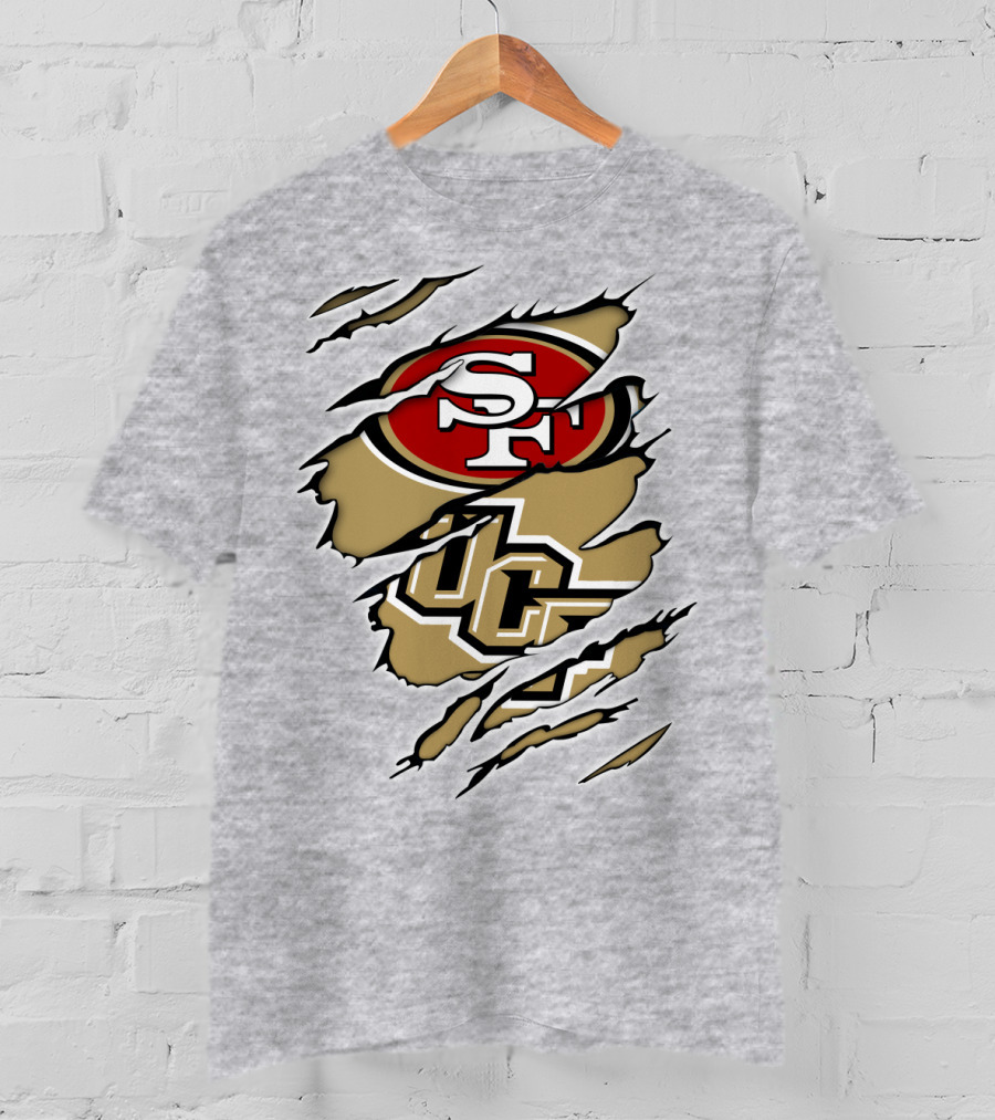 San Francisco 49ers And UCF Knights Torn T-Shirt