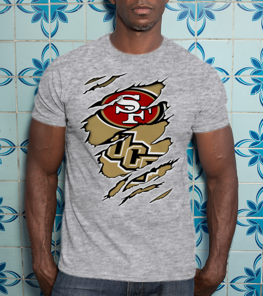 San Francisco 49ers And UCF Knights Torn T-Shirt