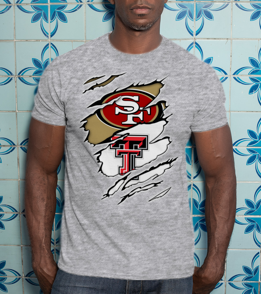 49ers SF Logo Texas Tech Red Raiders TT T-Shirt