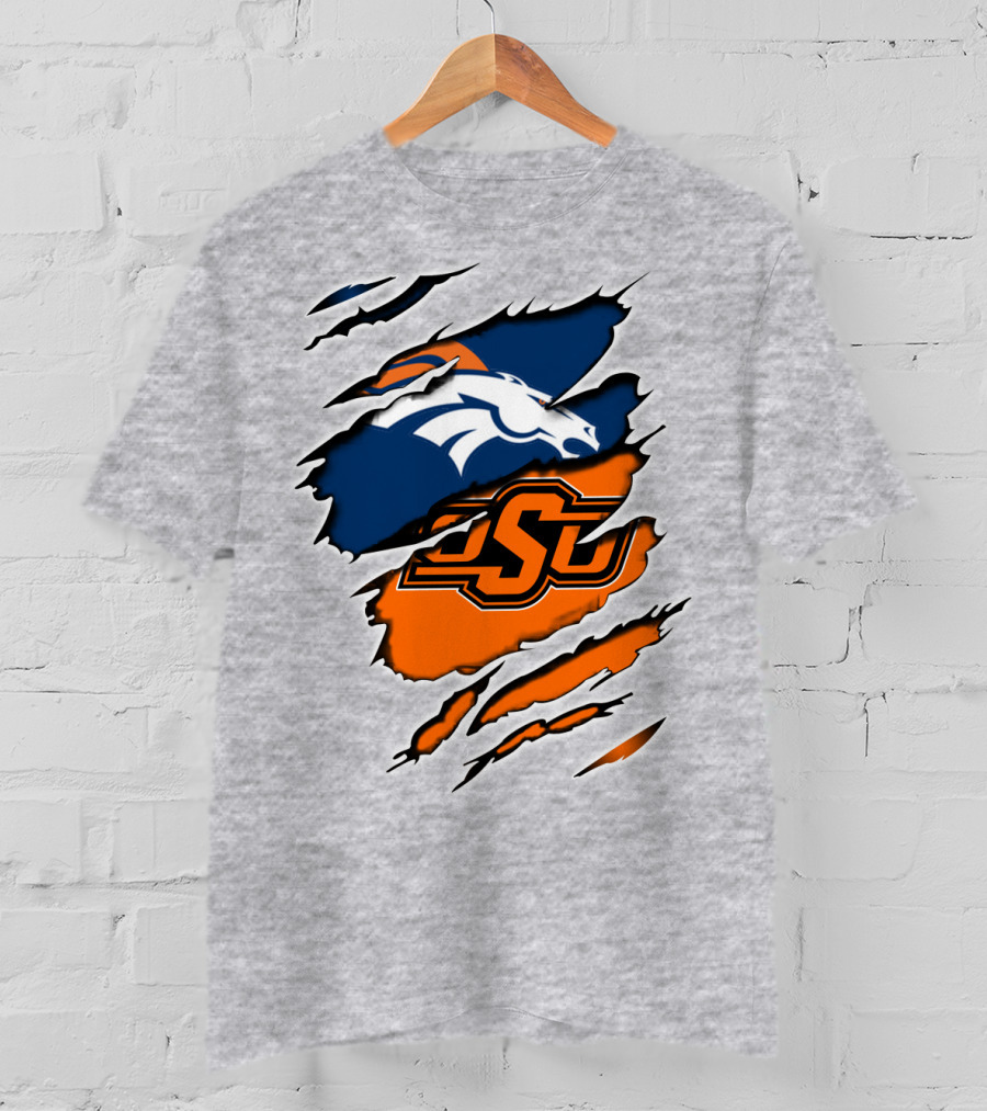 Broncos Osu Football Crossover Pro College Logos Integration T-Shirt