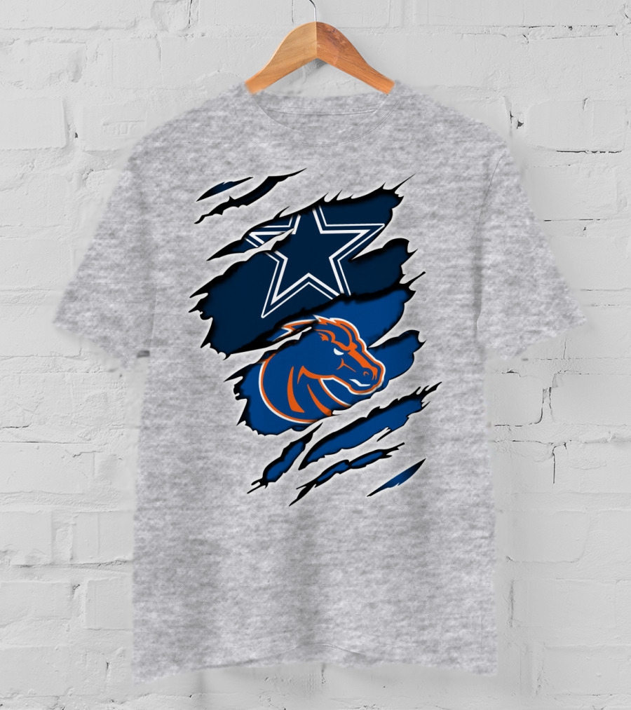 Cowboys Boise Broncos Star Claw Marks T-Shirt