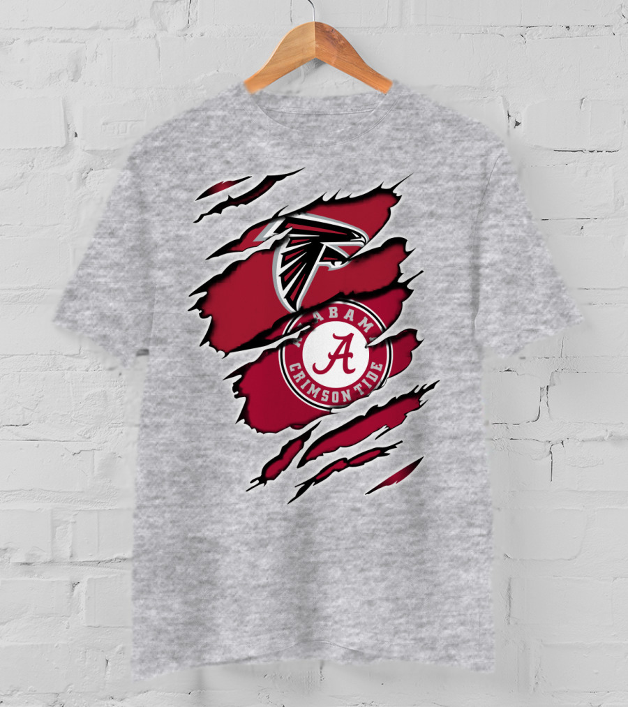 Alabama Crimson Tide Falcons Logo Torn T-Shirt