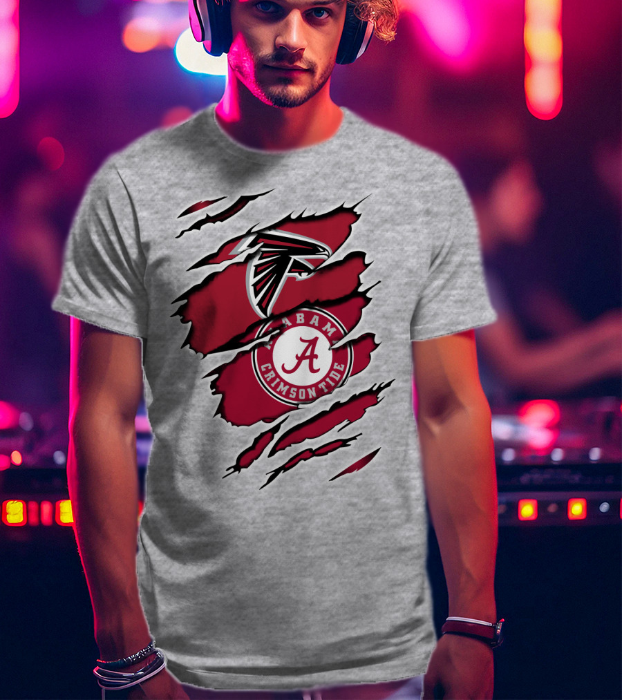 Alabama Crimson Tide Falcons Logo Torn T-Shirt