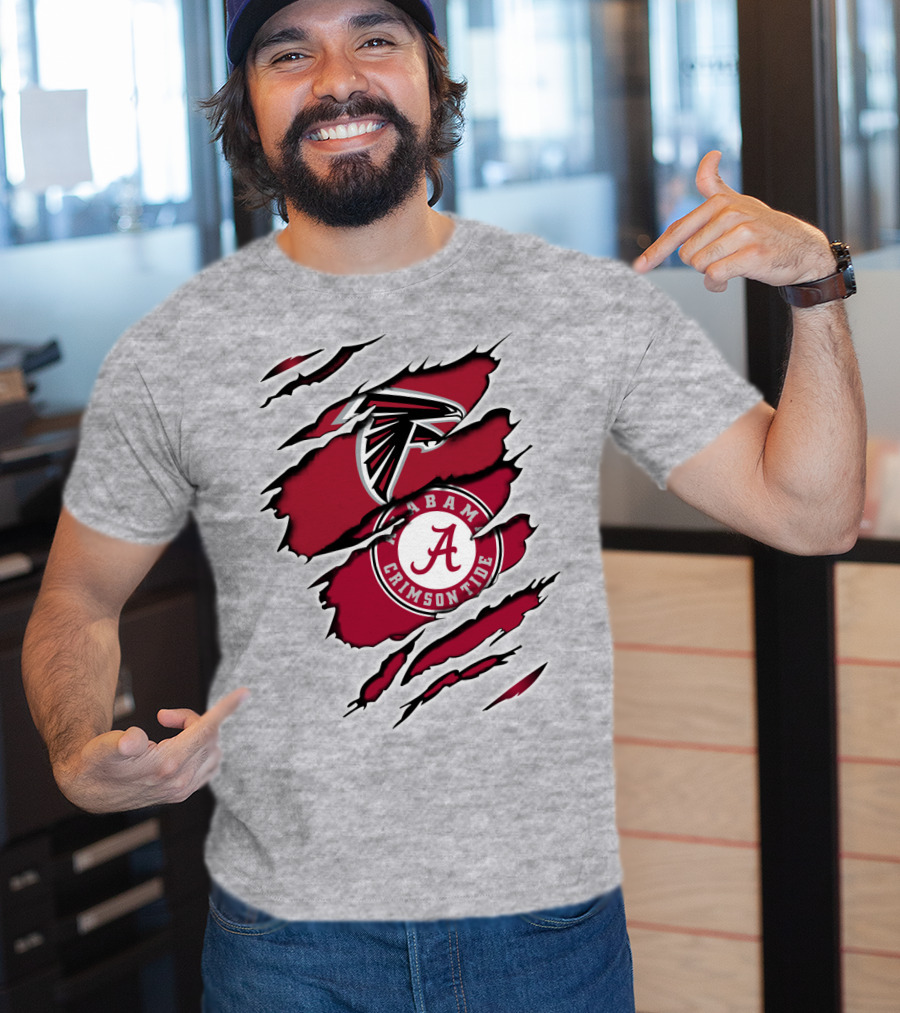 Alabama Crimson Tide Falcons Logo Torn T-Shirt