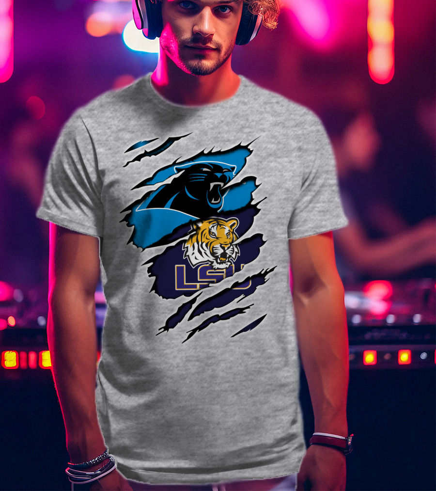 Carolina Panthers And LSU Tigers T-Shirt