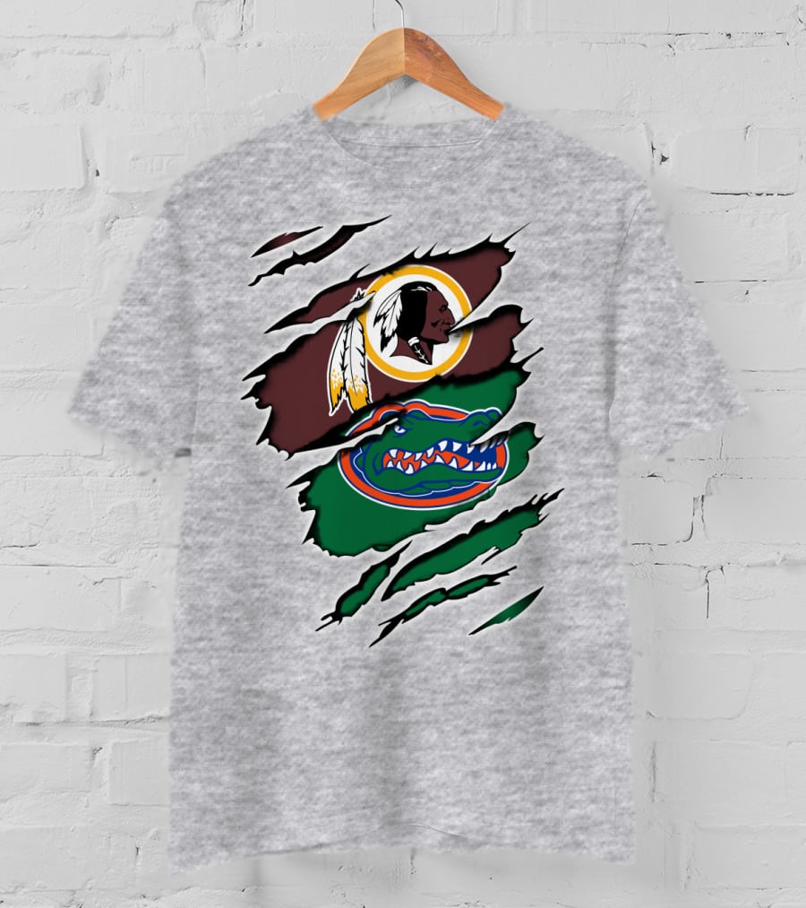 Redskins Gators Logos Claw Marks T-Shirt