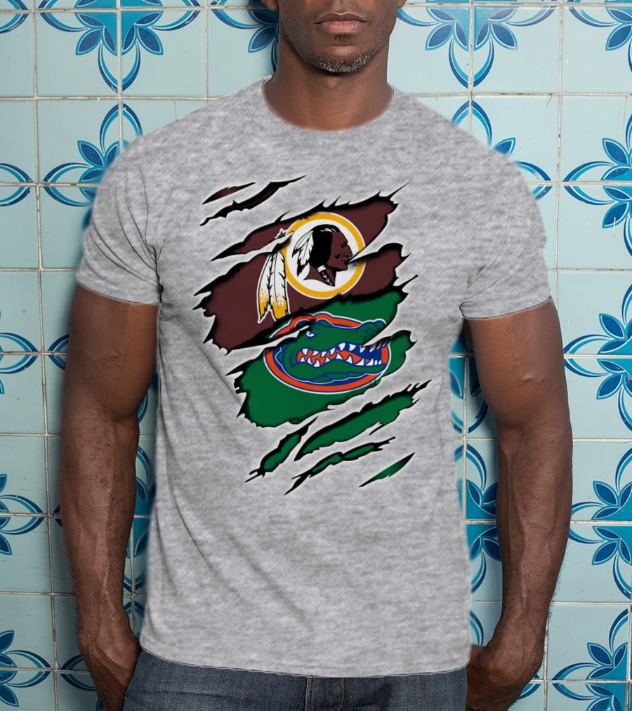 Redskins Gators Logos Claw Marks T-Shirt