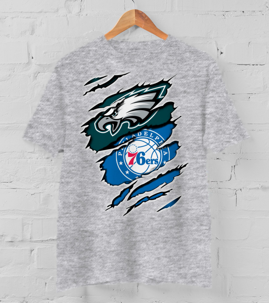 Philadelphia Eagles 76ers Rip Claw T-Shirt
