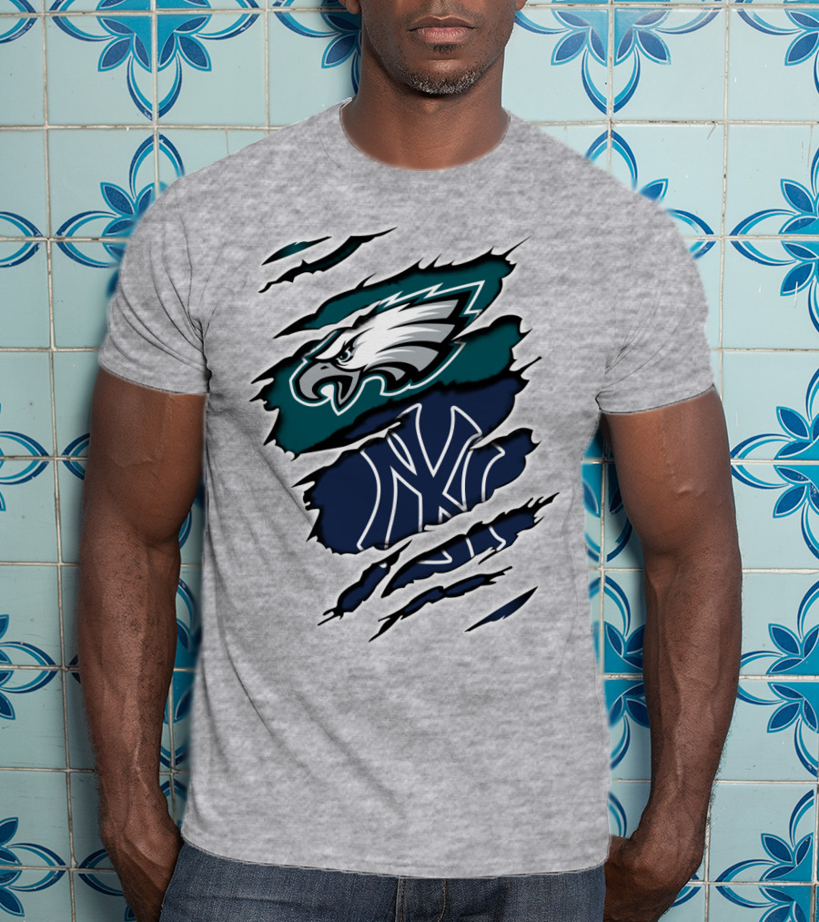 Eagles Yankees Logo Mashup Eagles Yankees T-Shirt