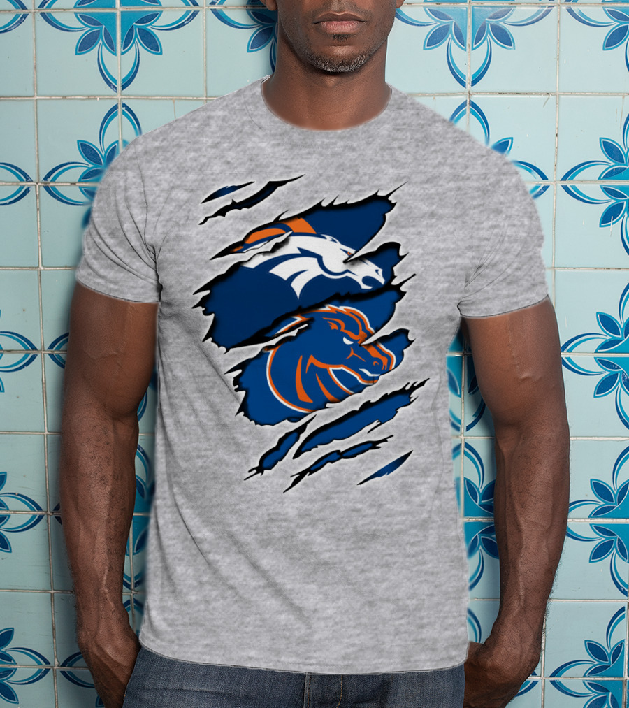 Boise Broncos Broncos Logo Mashup T-Shirt
