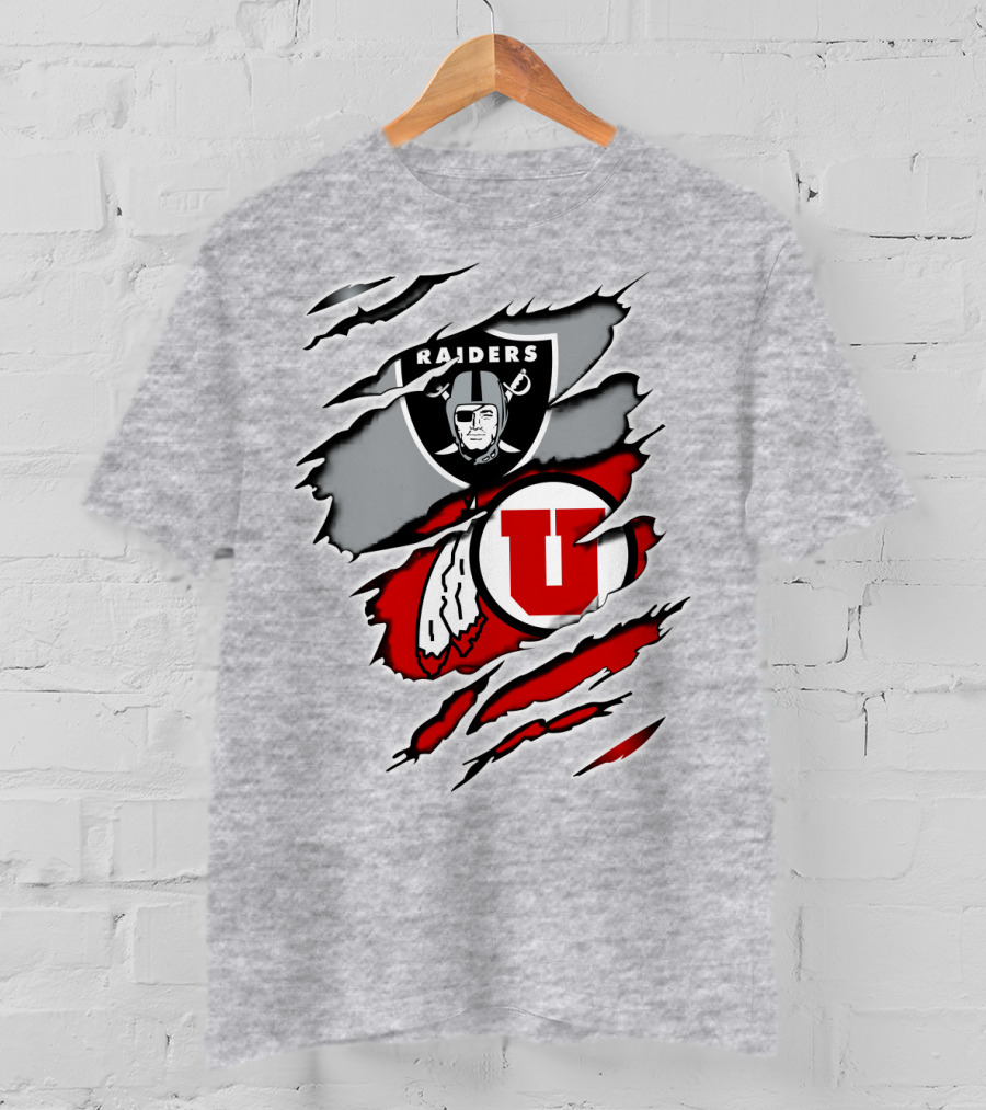 Raiders Utes Logo Fusion Claw Marks T-Shirt